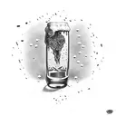 broken beer bottle tattoo design idea