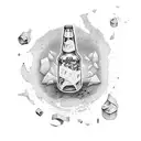 broken beer bottle tattoo design idea
