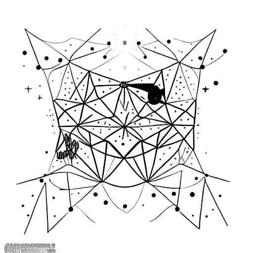 A minimalist tattoo of a star-filled sky forming the silhouette of Mac Miller, capturing the essence of his music and love for stars. tattoo design idea