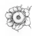 fingerprint in flowers tattoo design idea
