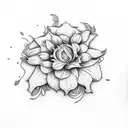 fingerprint in flowers tattoo design idea