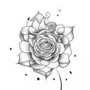 fingerprint in flowers tattoo design idea