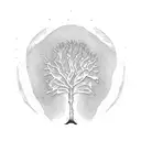 fingerprint in tree branches tattoo design idea