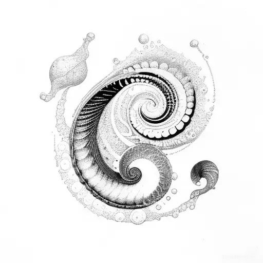 nautilus fibonacci tattoo design idea