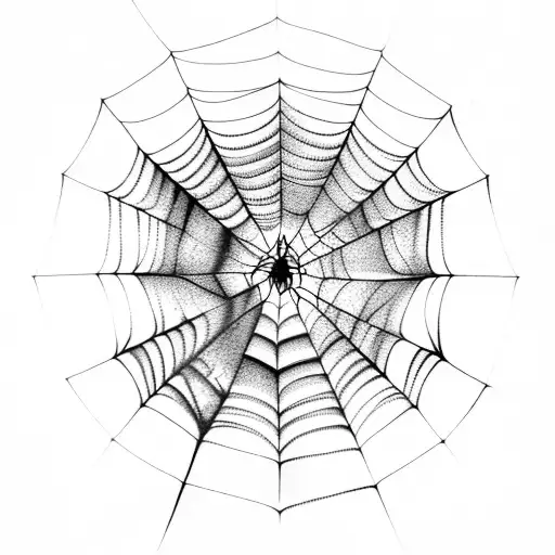 spider's web with a line of silk and spider tattoo design idea