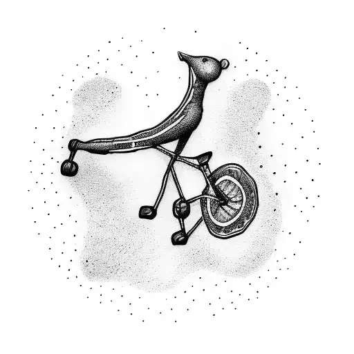 raised fist in bicycle shape tattoo design idea