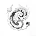 nautilus fibonacci tattoo design idea