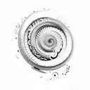 nautilus fibonacci tattoo design idea