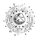 Poker chips, moon, stars  tattoo design idea