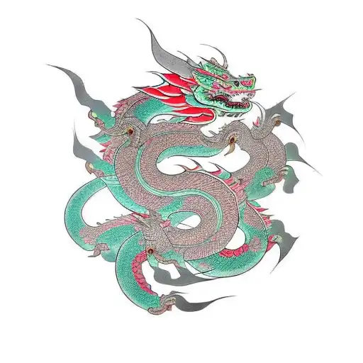 Incorporate traditional Hmong symbols into an dragon tattoo design idea