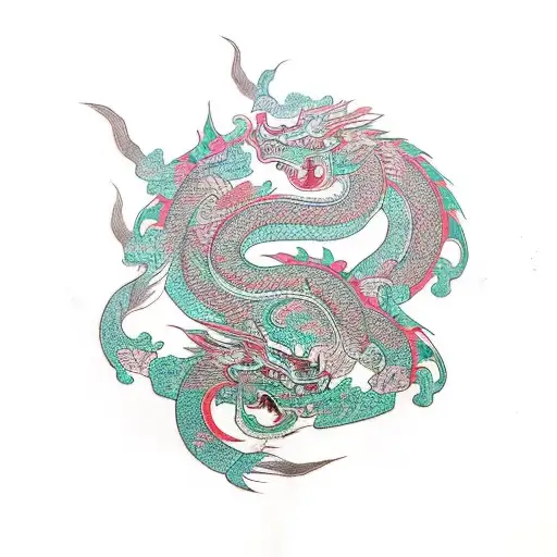 Incorporate traditional Hmong symbols into an dragon tattoo design idea