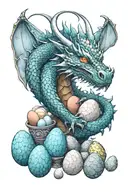 dragon protecting eggs  tattoo design idea