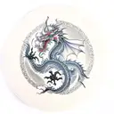 Dragon oriental tattoo design idea