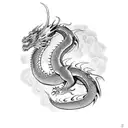 Dragon oriental tattoo design idea