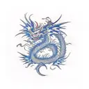 Dragon oriental tattoo design idea