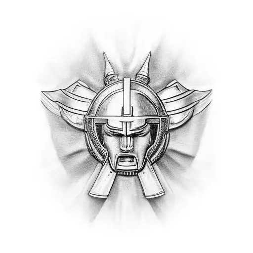 Sketch Spartan Tattoo Idea - BlackInk AI