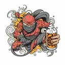 ninja sake tattoo design idea