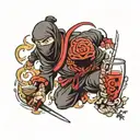 ninja sake tattoo design idea