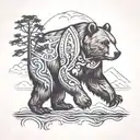 California state bear walking tattoo design idea