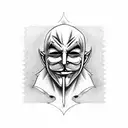 anonymous mask hiding behind joker mask in black tattoo design idea