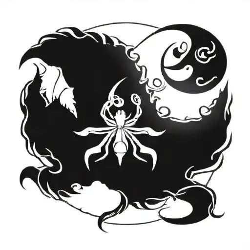 69 cancer zodiac sign tattoo design idea