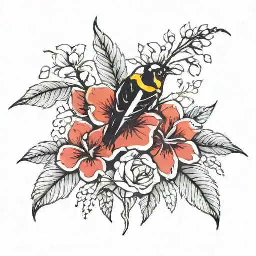 simple mixed between nature Niké saxo and rugby tattoo design idea