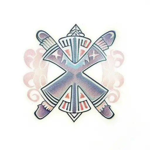 polynesian style Peace Hand sign tattoo design idea