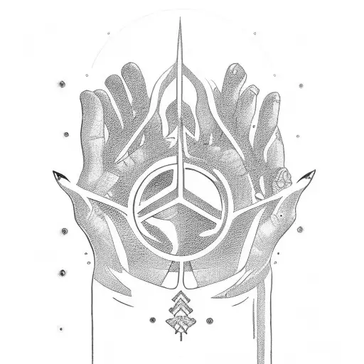 polynesich Peace Hand sign tattoo design idea