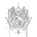 polynesich Peace Hand sign tattoo design idea