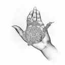 polynesich Peace Hand sign tattoo design idea