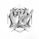 polynesich Peace Hand sign tattoo design idea