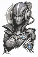 mass effect tali tattoo design idea