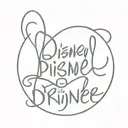 tattoo that says disney princess with original disney cursive writing but more stretched and with fine lines and if you can pla tattoo design idea