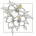 aloha with hibiscus flower intertwined tattoo design idea
