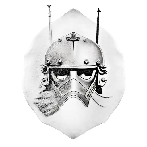 alexander the great tattoo from the side with his helmet on his horse with olive brancehs and greek style theme to fill  tattoo design idea
