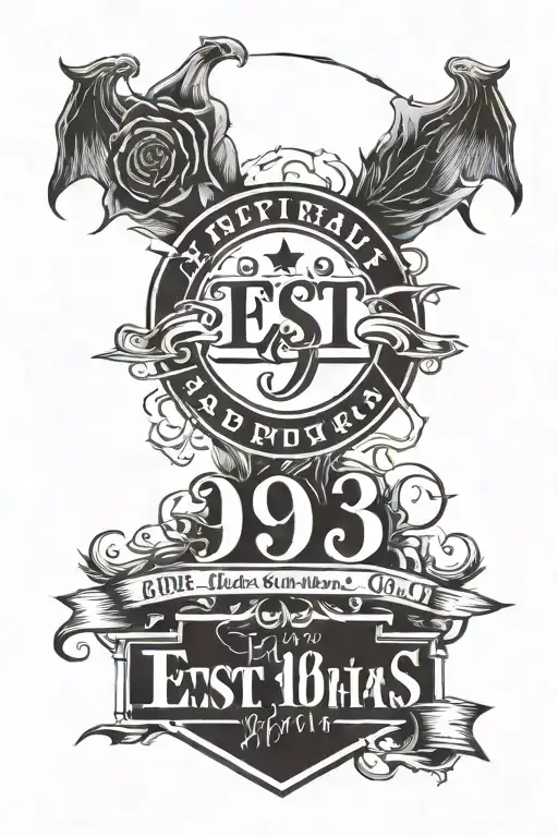 est. 1993 written sign tattoo design idea