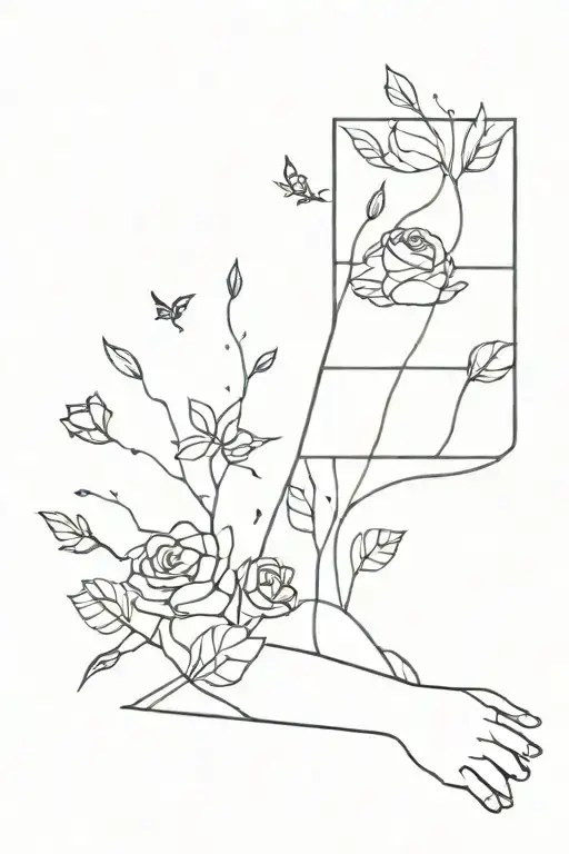 whimsical patch work arm sleeve tattoo design idea