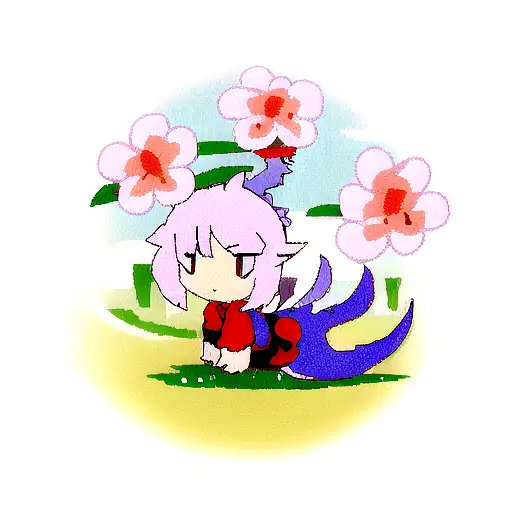 Dragón chino con flores tattoo design idea