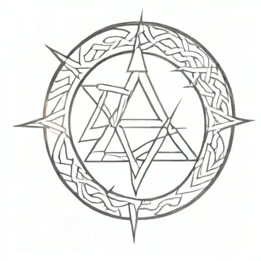 tyr Norse god and teiwaz rune tattoo design idea