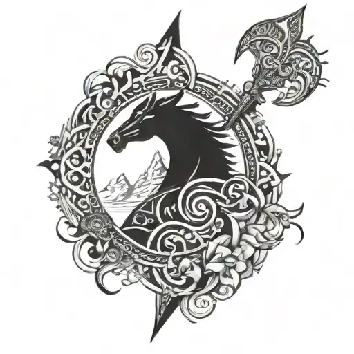 Gungnir Norse Mythology tattoo design idea