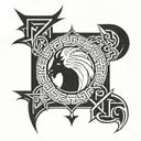 tyr Norse god and teiwaz rune tattoo design idea