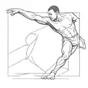 A minimalist silhouette of an MMA fighter in a combat stance tattoo design idea