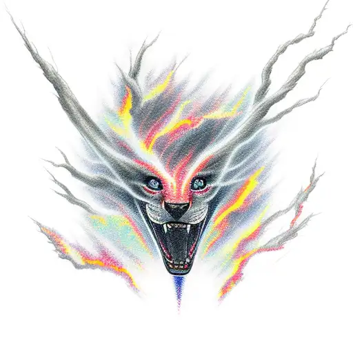 Mazda 5 struck by lightning  tattoo design idea