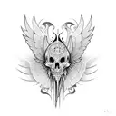 spine tattoo with small wings at the bottom of the neck  tattoo design idea