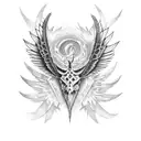 spine tattoo with small wings at the bottom of the neck  tattoo design idea
