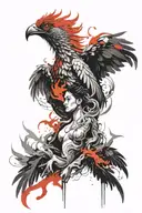 phoenix, puppet, fire,freedom women tattoo design idea
