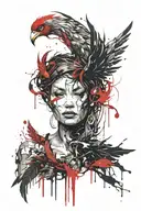 phoenix, puppet, fire,freedom women tattoo design idea