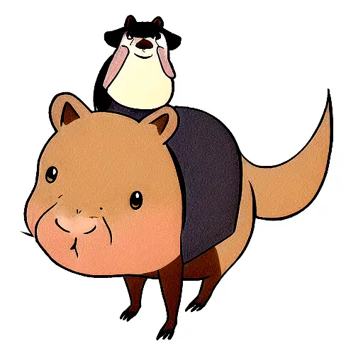 capybara as Mulan tattoo design idea