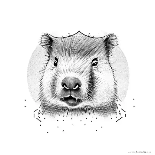 capybara as Mulan tattoo design idea