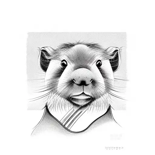capybara as Mulan tattoo design idea